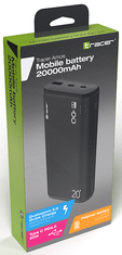 Tracer Amos powerbank, 20000 mAh, QC 3.0, PD 20W, crna