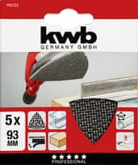 KWB brusni papir za višenamjensku brusilicu, 93x93 mm, 5/1, GR 220 (49492322)