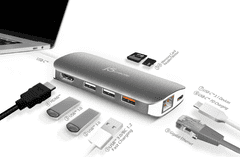 J5CREATE Multi adapter, 9 u 1, USB-C, srebrno bijela (JCD383)