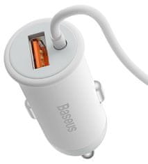 BASEUS CW01 Magnetski bežični auto držač za punjenje (za ventilacijske otvore) s USB-A adapterom za punjenje 15W+25W Bijela, (SUCX040002)