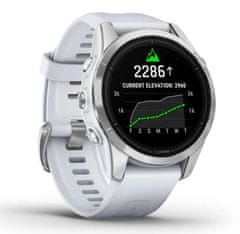 Garmin epix Pro (Gen 2) pametni sat, Standard line, 42 mm, srebrni model s bijelim remenom (010-02802-01)