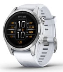 Garmin epix Pro (Gen 2) pametni sat, Standard line, 42 mm, srebrni model s bijelim remenom (010-02802-01)