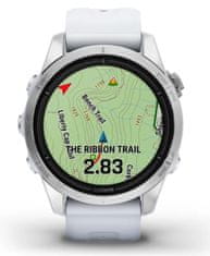 Garmin epix Pro (Gen 2) pametni sat, Standard line, 42 mm, srebrni model s bijelim remenom (010-02802-01)