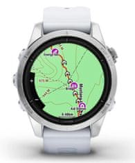 Garmin epix Pro (Gen 2) pametni sat, Standard line, 42 mm, srebrni model s bijelim remenom (010-02802-01)