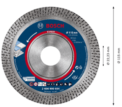 BOSCH Professional dijamantna rezna ploča EXPERT HardCeramic, 115 x 22,23 x 1,4 x 10 mm (2608900654)