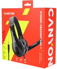 Canyon HSC-1 slušalice, s mikrofonom, 2m, crna (CNS-CHSC1B)