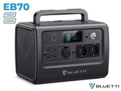 BLUETTI EB70 prijenosna stanica za punjenje / baterija, 716Wh, 1000W, punjenje/napajanje, USB-A/USB-C/DC