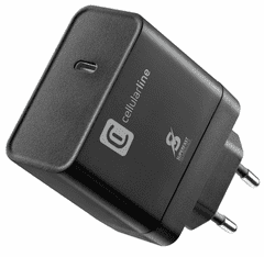 CellularLine Ultra kućni punjač, ​​65W USB-C, PD, crni (ACHSMUSBC65WK)