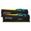 Kingston Fury Beast RGB memorija (RAM), 32 GB (2x 16 GB kit), DDR5, 5600 MHz, CL40, DIMM (KF556C40BBAK2-32)