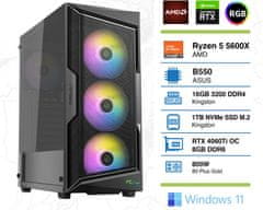 PCplus Gaming stolno računalo, R5 5600X, 16GB, 1TB, RTX4060Ti, W11H (145002)