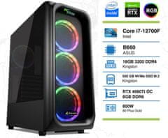 PCplus Storm stolno računalo, i7-12700F, 16GB, 1TB, RTX4060Ti, DOS (144999)