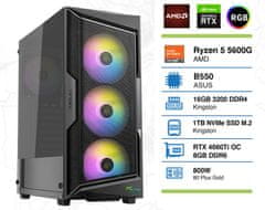 PCplus Gamer stolno računalo, R5 5600G, 1TB, 16GB, RTX4060Ti (145005)