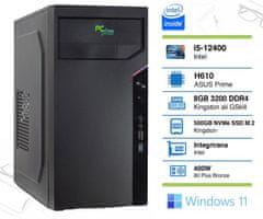 PCplus e-office stolno računalo, i5-12400, 8GB, SSD512GB, W11H (144949)