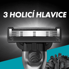 Gillette Mach3 Charcoal zamjenske glave za brijanje za muškarce, 5 komada