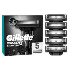 Gillette Mach3 Charcoal zamjenske glave za brijanje za muškarce, 5 komada