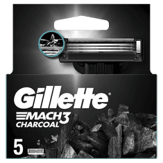 Gillette Mach3 Charcoal zamjenske glave za brijanje za muškarce, 5 komada