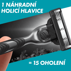 Gillette Mach3 Charcoal zamjenske glave za brijanje za muškarce, 5 komada