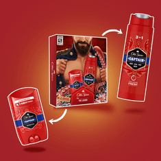 Old Spice Dark Captain miris za muškarce, poklon set sa čvrstim dezodoransom i gelom za tuširanje