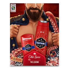 Old Spice Dark Captain miris za muškarce, poklon set sa čvrstim dezodoransom i gelom za tuširanje