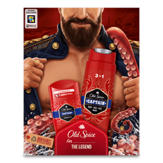 Old Spice Dark Captain miris za muškarce, poklon set sa čvrstim dezodoransom i gelom za tuširanje