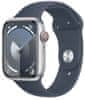 Apple Watch Series 9 pametni sat, GPS, 45 mm, srebrno aluminijsko kućište, M/L sportski remen,Storm Blue(MR9E3QH/A)