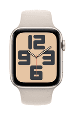 Apple Watch SE pametni sat, 44 mm, GPS, sportski remen S/M, Starlight