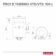 Ariston Pro1 R 100 VTS 1,8K EU električna grijalica vode - bojler (3201916)