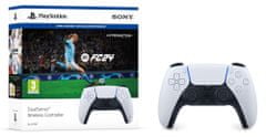 Sony PS5 DualSense bežični kontroler, bijeli + FC 24 igra (Voucher)