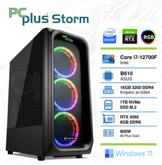 PCplus Storm stolno gaming računalo, i7-12700F, 16GB, SSD1TB, RTX4060, W11H (145264)