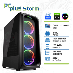 PCplus Storm stolno gaming računalo, i7-12700F, 16GB, SSD1TB, RTX4060, FreeDOS (145265)