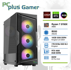 PCplus Igraće stolno računalo, R7 5700X, 16GB, SSD1TB, RTX4060, FreeDOS (145268)