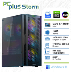 PCplus Storm stolno računalo, i5-12400F, 16GB, SSD1TB, RTX3060, W11H (144906)