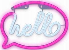 Forever Hello Neon LED svjetlo, ukrasno, USB/3x AA baterije, on/off prekidač, rozo-bijela