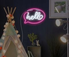 Forever Hello Neon LED svjetlo, ukrasno, USB/3x AA baterije, on/off prekidač, rozo-bijela