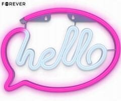 Forever Hello Neon LED svjetlo, ukrasno, USB/3x AA baterije, on/off prekidač, rozo-bijela