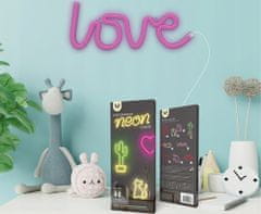 Forever Love Neon LED svjetlo, ukrasno, USB/3x AA baterije, on/off prekidač, roza