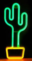 Forever Cactus Neon LED svjetlo, ukrasno, USB/3x AA, on/off prekidač, zeleno-narančasta