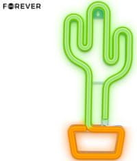 Forever Cactus Neon LED svjetlo, ukrasno, USB/3x AA, on/off prekidač, zeleno-narančasta