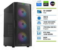 PCplus Storm stolno računalo, i5-12400F, 16GB, 1TB, RTX3060, DOS (145472)