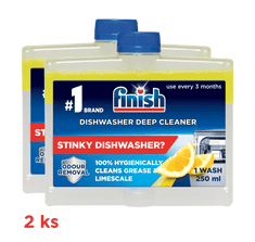 Finish Lemon Sparkle Sredstvo za čišćenje perilice posuđa, 2 x 250 ml