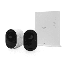 Arlo Ultra 2 vanjske sigurnosne kamere 2 komada, s baznom stanicom, bijela (VMS5240-200EUS)