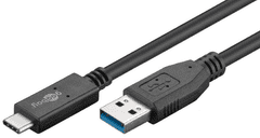 Goobay kabel za punjenje/podatkovni kabel USB (Type-A) / USB-C, 0,5 m, crna (41073)