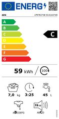 AEG LTR7E273E 7000 Series perilica rublja, 7 kg, bijela