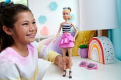 Mattel Barbie model, roza suknja i prugasta majica (FBR37)