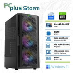 PCplus Storm stolno računalo, i5-14400F, 16GB, SSD1TB, RTX4060, W11H (145719)