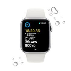 Apple Watch SE pametni sat, 44 mm, GPS, aluminijsko kućište, sportski remen, bijeli