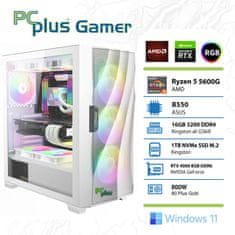 PCplus Gamer stolno računalo, R5-5600G, 16GB, SSD1TB, RTX4060, W11H (145754)