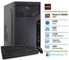 PCplus i-NET stolno računalo, R5 5600G, 8GB, SSD512GB, W11H + tipkovnica, miš (145596)