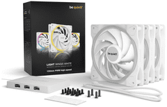 Be quiet! Pure Wings 3 ventilator, 120mm, 4-pinski, PWM, High-Speed, RGB, bijeli, 3 komada (BL101)