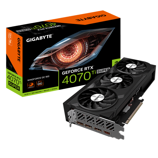 Gigabyte GeForce RTX 4070 Ti SUPER Windforce OC 16G grafička kartica, 16 GB GDDR6X (GV-N407TSWF3OC-16GD)